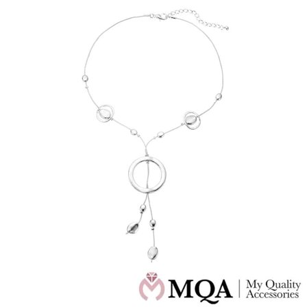 Halsband silverfärgat, stor ring, små ringar, justerbart