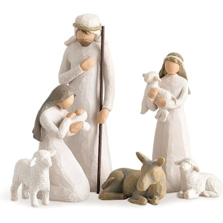 Julhartsfigurer Religiös Julkrubba Set om 6