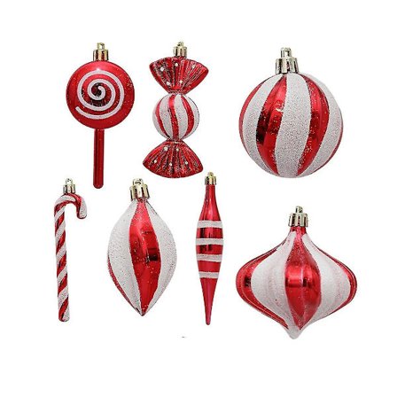 Julgodis Dekorationer Röd Vit Hängande Godis Käpp Dekorationer Dekoration Diy Jul