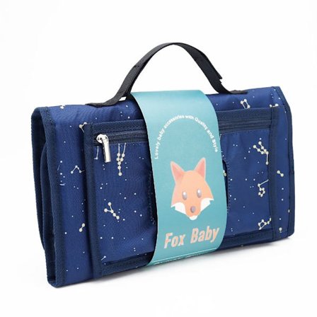 Pusletaske til baby Puslemåtte MØRKEBLÅ STJERNE MØRKEBLÅ