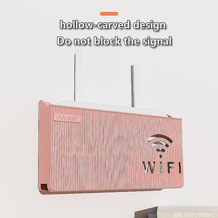 Trådløs Wifi Ruter Hylle Oppbevaringsboks, Vegghengt Abs Plast Organizer Boks, Kabel Strøm Brakett Organizer Boks