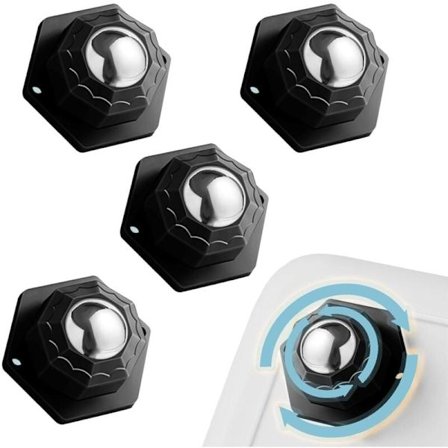 4 stk. små møbelhjul, Roulette Sort 200 kg møbler, universelle selvklæbende hjul, tunge møbelhjul, flade hjul til 360 graders rotation