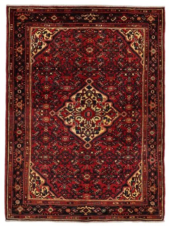 Hosseinabad Rug Oriental Black/Dark Red (Wool, Persia)