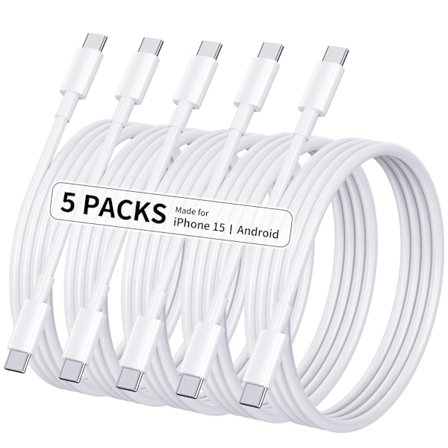 5-pack 2M CTO C datakabel, PD60W snabbladdningskabel 5-pack