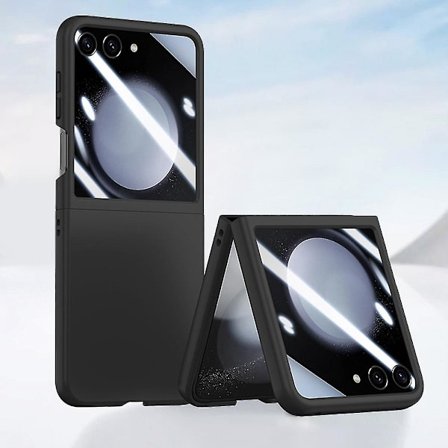 Z Flip 5 Genomskinligt Skal, Slimmad PC Hudkänsla Stöttåligt Skal Kompatibelt Med Samsung Galaxy Z Flip 5 Med Skärmskydd För Baksidan