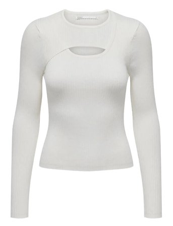 Onlashley Ls Peakaboo Ck Knt White ONLY