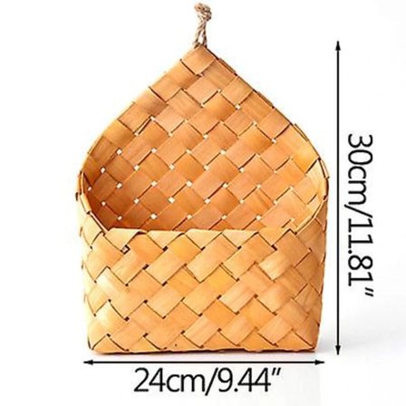 Nordisk Håndvevd Kurv Organizer Retro Vegghengt Kurv