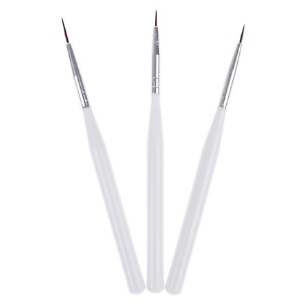 3 stk. Nail Art Line Malepensel 3D Tips 11/15/20mm DIY Akryl UV Gel Børster Tegnesæt Marmormønster Fransk Design Negleværktøj