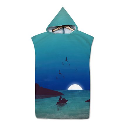 B-Change Skiftehåndkle Badekåpe, Surf Poncho Håndkle med Hette Adu