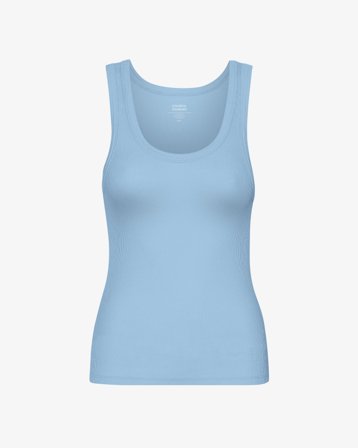 Women Organic Rib Tank Top - Seaside Blue XS