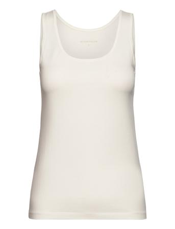 T-Shirt Top Wide Crew Neck White Tom Tailor