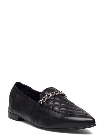 Biatracy Quilt Loafer Mokasiner Lave Sko Svart Bianco