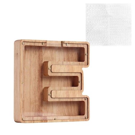 Henkilökohtainen puinen säästölipas nimellä, puinen possulipas, 26 englanninkielistä kirjainta, joulukoristeet{AZC}