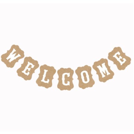 IC Velkommen Banner Skilt - Stor, Velkommen Hjem Banner | Perfekt for Velkommen Baby Banner og Tilbake til Skolen - Brun