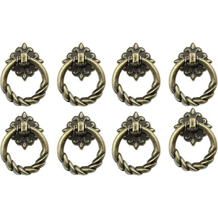 8 stk. håndtag til trækkraft Vintage Knobs, bronze antikke møbelknopper, velegnede til skabe, toiletborde, møbler osv. (bronze)