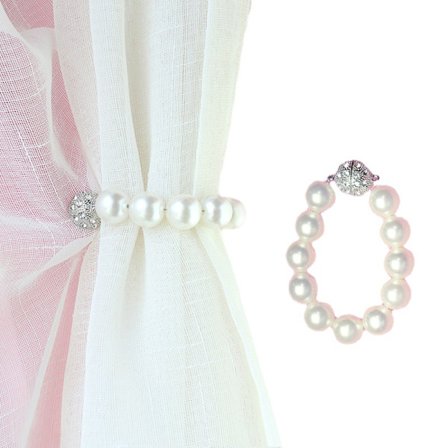 Gardinknapper 2 stk 30 cm Perleknapp til gardiner Dekorative gardintilbehør Magnetisk feste