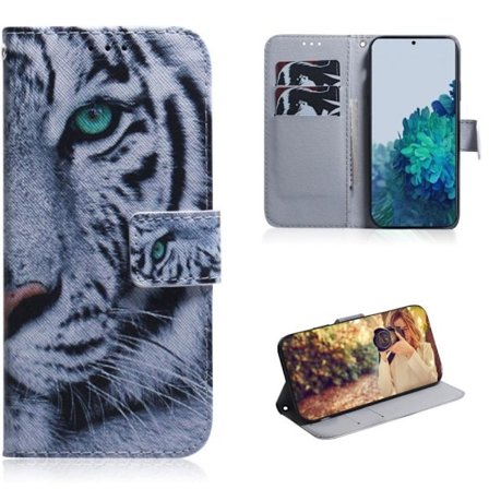 Plånboksfodral Samsung Galaxy S22 Ultra - Vit Tiger