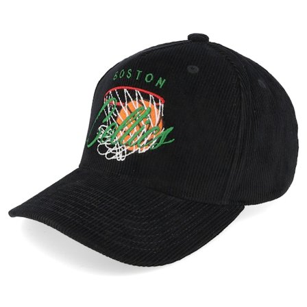 Mitchell & Ness - Negro adjustable Gorra - Boston Celtics Corduroy Net Black A-Frame Adjustable @ Hatstore