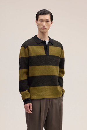 NN.07 Rugby Polo Male Green Certified Wool