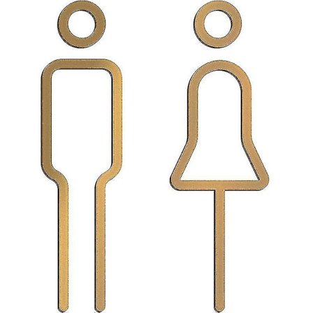 Toalett Dörrskylt i Metall för Herrar och Damer, WC-skylt, Toalett-skylt, Väggskylt