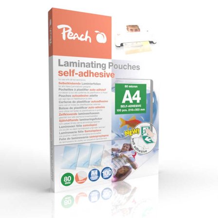 PEACH Laminierfolien A4 80 mic 100Stk. selbstkleben