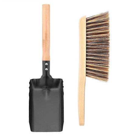 Kolskuffe og peiskostsett, peisskuffe og børste, peisrengjøringssett, peisverktøysett, F