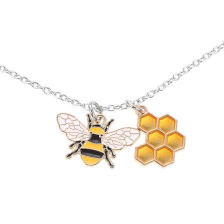 Bi Halsband Honungskaka Berlock Halsband Hänge Halsband Kvinnor Halsband Kewelry