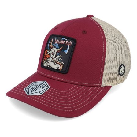 Critiql Hit - Röd trucker Keps - Chaotic Evil Box Patch Maroon/Khaki Trucker @ Hatstore