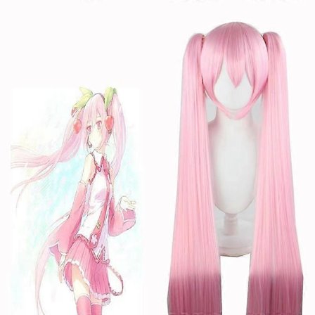 2024 Pink Miku Cosplay Kostume Performance Dragt Cos Dragt Hatsune Miku Regular C Dragt Paryk Cosplay Piger Forår Sakura Kirsebær Miku-Perfet