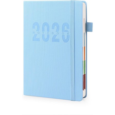 2026 Kalender, Månedlig, Ugentlig og Daglig Planlægger, 2026 To-Do Liste Notesbog med Månedlige Faner, Indvendig Lomme og Elastiklukning