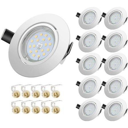 10-pakning LED-innfelte spotter 5W GU10 Kald hvit 6000K tilsvarende 50W halogenlampe Ikke-dimbar Innebygd taklampe--_MGF