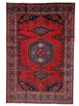 Handgeknüpft Persischer Wiss Teppich 284X396 Dunkelrot/Schwarz