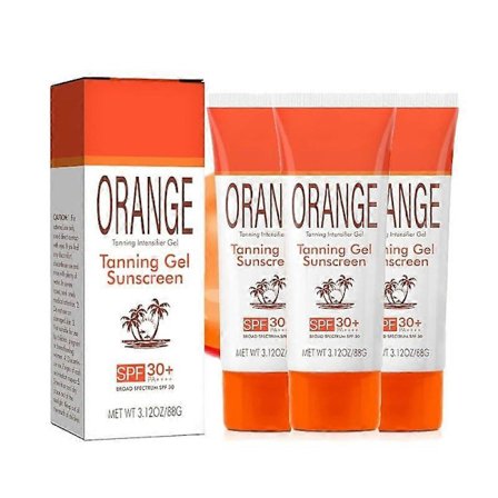 Orange Sun Tanning Gel, SPF 30 - Fugtgivende Tan Accelerator for Mørkere