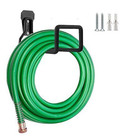 Slangekrok, Heavy Duty Metall Slangeholder Veggmontert, Krok For Hage Slange/utvidbar Slange/slangetrommel/vannslange (svart)