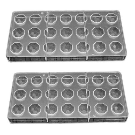 2x klar hård chokolade maskine polycarbonat DIY 21 halvkugle form