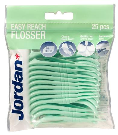Jordan Tandtråd/Tandstik EasyReachFloss 25 stk, Medicin & Pleje, Mund & Tandpleje, Tandtråd