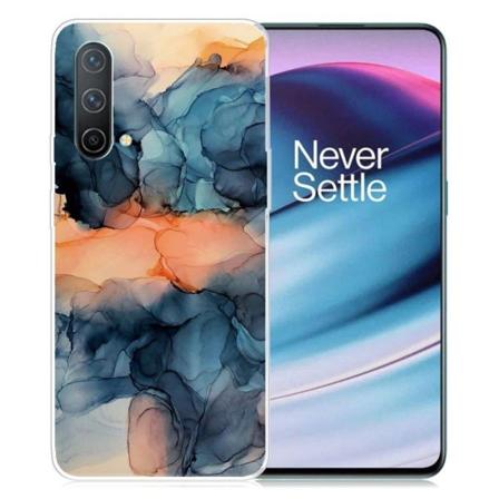 Marble design OnePlus Nord CE 5G cover - Orange Mellem De Blå Nuancer Multicolor