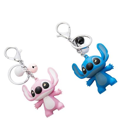 2kpl Stitch Lelut Sarjakuvamallinnus Avaimenperä LED Avainrengas Kukkaro Riipus Pariskunta Avaimenperät Avaimenperä - spot-myynti