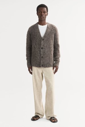 Soft Goat - Men's Alpaca Cardigan - Men cashmere sweater - XXL - Wood