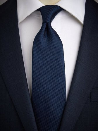 John Henric Men's Dunkelblaue Strukturkrawatte Size 7,5