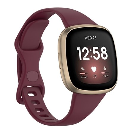Fitbit Versa 4 / Sense simple urrem - Vinrød Størrelse: S
