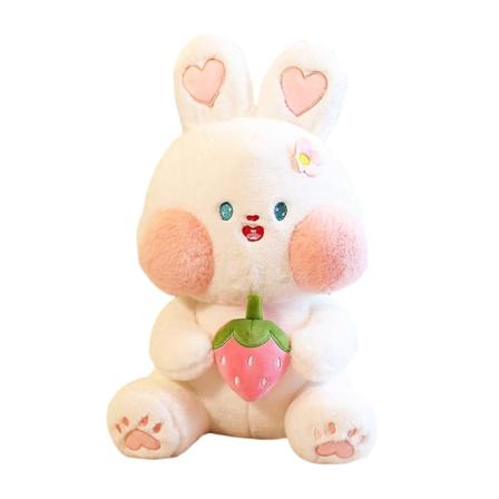 Kawaii Rabbit Plyschleksak Tecknad Plyschleksakskudde Mjuk Bekväm, hudvänlig plyschdocka för barn Jul Barnens dag White 45cm