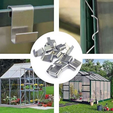 Rustfri Stål Drivhusglasclips 50 Stk. til Glasrude Overlap Fiksering Havepleje