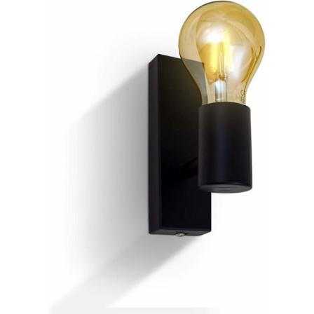Væglampe, Vintage belysning, Retro design vægspot, Justerbar og drejelig, E27 sokkel, 60 watt maks, Pære ikke inkluderet, Sort HIASDFLS