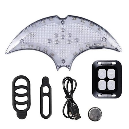 Sykkel Lampe LED USB Oppladbar Sikkerhetsvarsling for Smart Trådløs Fjernkontroll Blinklys Baklys Hvit