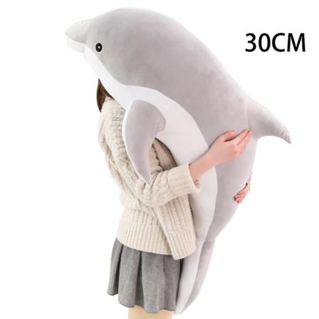 Kawaii Pehmeät Dolphin Pehmolelut Täytetyt Nuket Eläin Napitus Tyyny Luova Lasten Lelu Joululahja Tytöille Lapsille Grey 11.81 inches