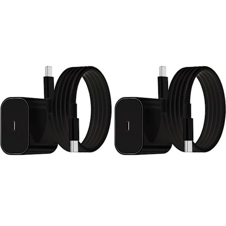2-pak - Oplader til Samsung 25W - Adapter+Kabel USB-C Hurtigoplader Sort