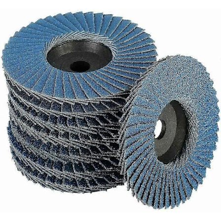 8 stk 76mm lamellslipeskive 40/60/80/120 korning for metall og tre