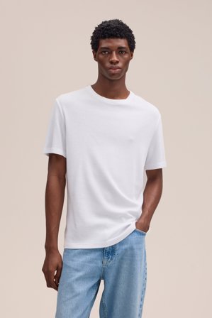 NN.07 Clive T-Shirt Herre Hvid Bomuldsblanding