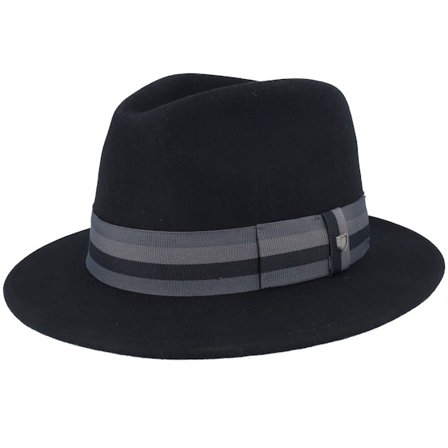 Brixton - Schwarz fedora Hut - Roma Black/Grey Charcoal Fedora @ Hatstore